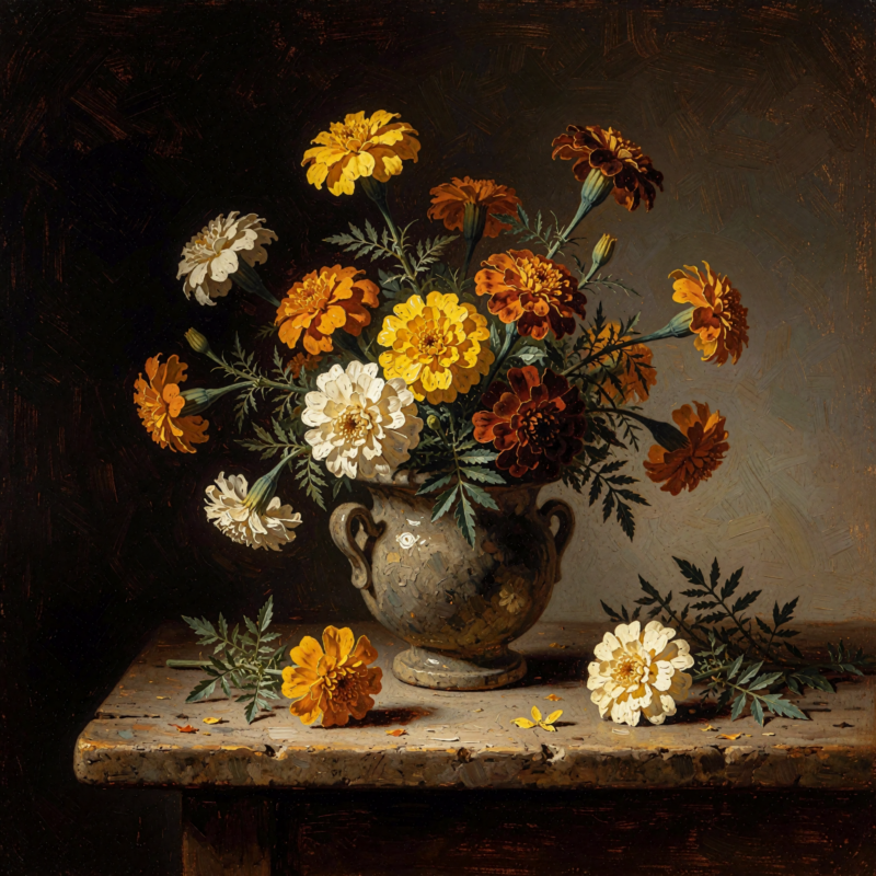 Flowers in a Dark Room